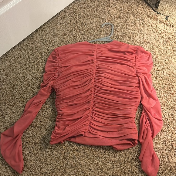Express Salmon Long Sleeve Top - Picture 3 of 5